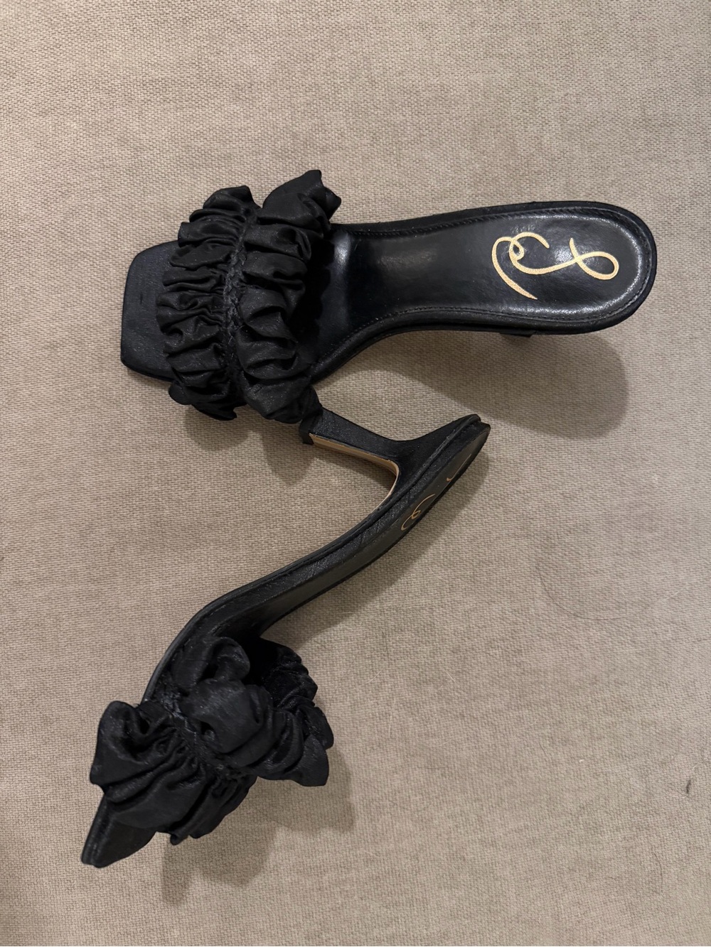 Black Ruffled Sam Edelman Heels - Picture 4 of 4